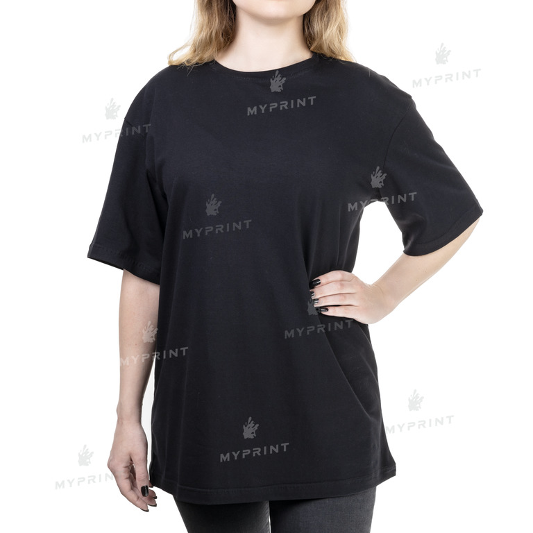 Футболка унисекс оверсайз хлопок / эластан 170 г/м², черная, XXXL (9469)  Футболка унисекс оверсайз хлопок / эластан 170 г/м², черная, XXXL (9469)