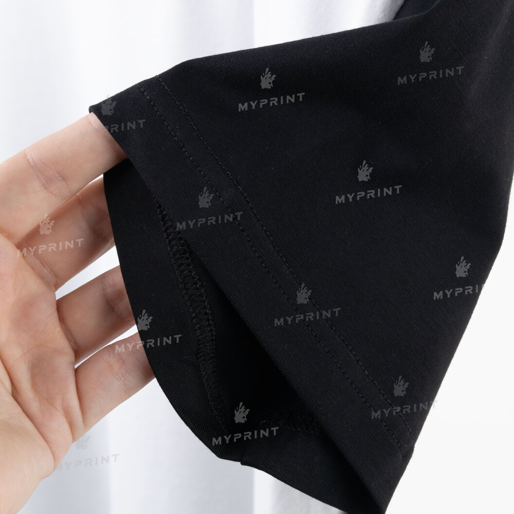 Men's T-shirt cotton/elastane 170 g/m², black-white, S (9491) - фото 5 Men's T-shirt cotton/elastane 170 g/m², black-white, S (9491) - фото 5 - Blanks for sublimation