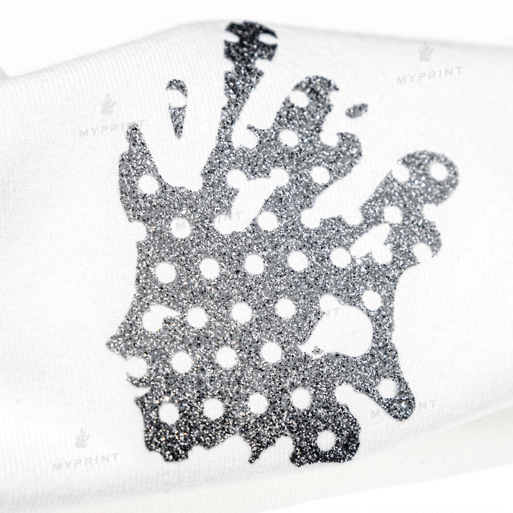 Heat transfer film My Print Mesh Glitter in silver-black mesh 1 pc.  m. (1*0.5 m) (7950) - фото 2 Heat transfer film My Print Mesh Glitter in silver-black mesh 1 pc.  m. (1*0.5 m) (7950) - фото 2 - Consumables for printing