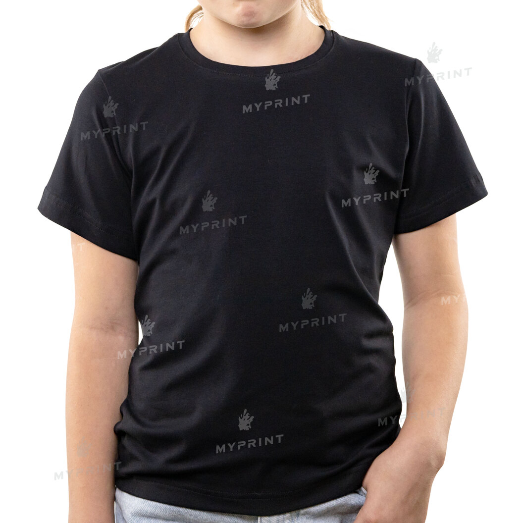 T-shirt for children cotton/elastane 170 g/m², black, 158 (9559) - фото 1 T-shirt for children cotton/elastane 170 g/m², black, 158 (9559) - фото 1 - Blanks for sublimation