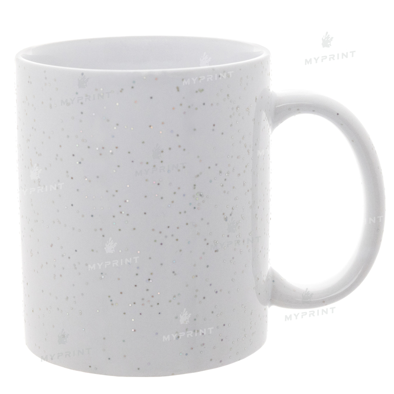 Чашка для сублімації біла з блискітками 11 Oz (330 мл) (6392)  Чашка для сублімації біла з блискітками 11 Oz (330 мл) (6392)