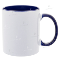 Sublimation Cup Color Inside with Color Handle Dark Blue 11 Oz (330 ml) (4245) - фото 1 Sublimation Cup Color Inside with Color Handle Dark Blue 11 Oz (330 ml) (4245) - фото 1 - Blanks for sublimation