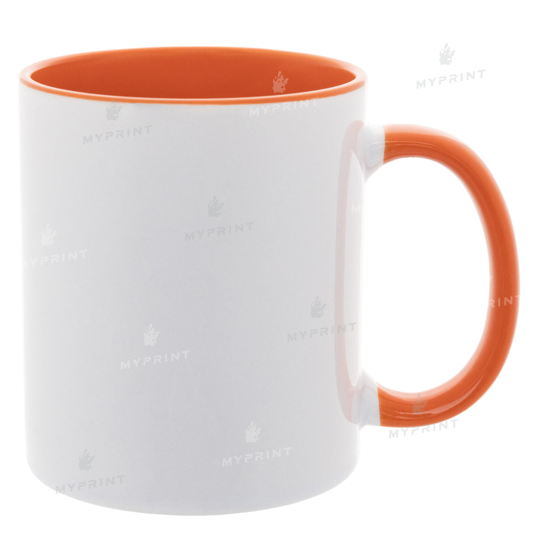 Sublimation cup colored inside with colored handle orange 11 Oz (330 ml) (4240)  Sublimation cup colored inside with colored handle orange 11 Oz (330 ml) (4240)