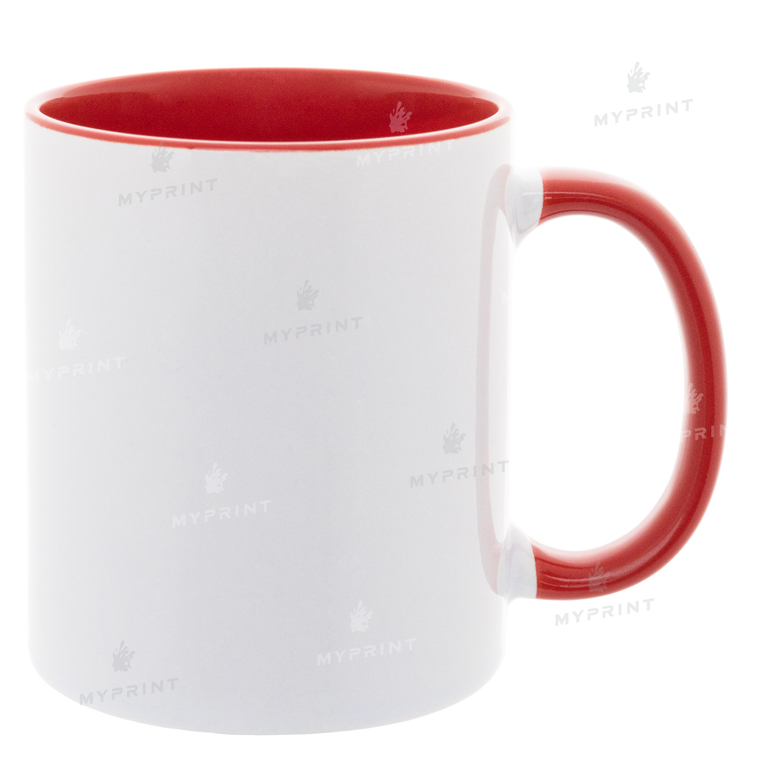 Sublimation cup colored inside with colored handle red 11 Oz (330 ml) (4239)  Sublimation cup colored inside with colored handle red 11 Oz (330 ml) (4239)