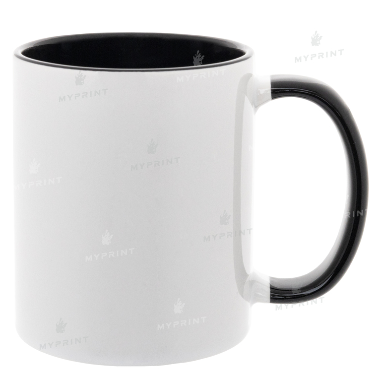 Sublimation cup colored inside with colored handle black 11 Oz (330 ml) (4248)  Sublimation cup colored inside with colored handle black 11 Oz (330 ml) (4248)