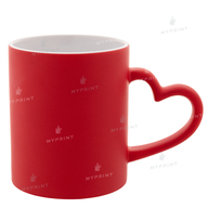 Чашка для сублімації хамелеон з ручкою у формі серця матова червона 11 Oz (330 мл) (9496) - фото 1 Чашка для сублімації хамелеон з ручкою у формі серця матова червона 11 Oz (330 мл) (9496) - фото 1 - Заготовки для сублімації