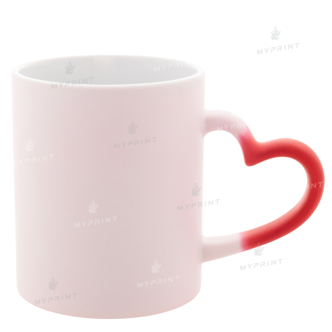 Чашка для сублімації хамелеон з ручкою у формі серця матова червона 11 Oz (330 мл) (9496) - фото 2 Чашка для сублімації хамелеон з ручкою у формі серця матова червона 11 Oz (330 мл) (9496) - фото 2 - Заготовки для сублімації