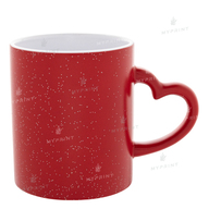 Чашка для сублімації хамелеон з ручкою у формі серця з блискітками матова червона 11 Oz (330 мл) (6309) - фото 1 Чашка для сублімації хамелеон з ручкою у формі серця з блискітками матова червона 11 Oz (330 мл) (6309) - фото 1 - Заготовки для сублімації