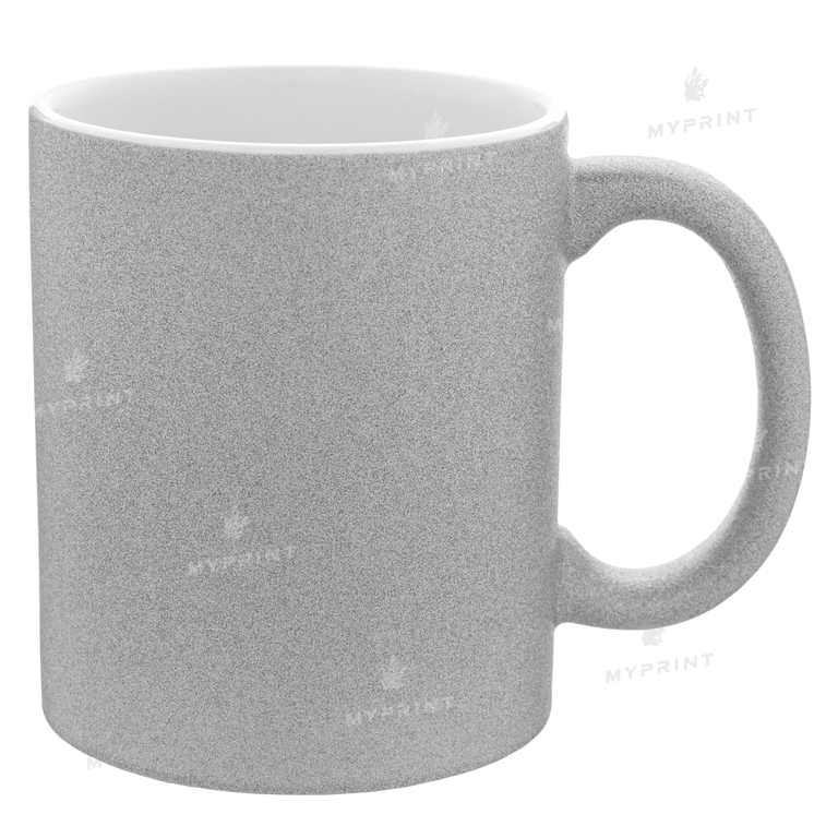 Кружка для сублимации глиттер серебристая 11 Oz (330 мл) (6098)  Кружка для сублимации глиттер серебристая 11 Oz (330 мл) (6098)