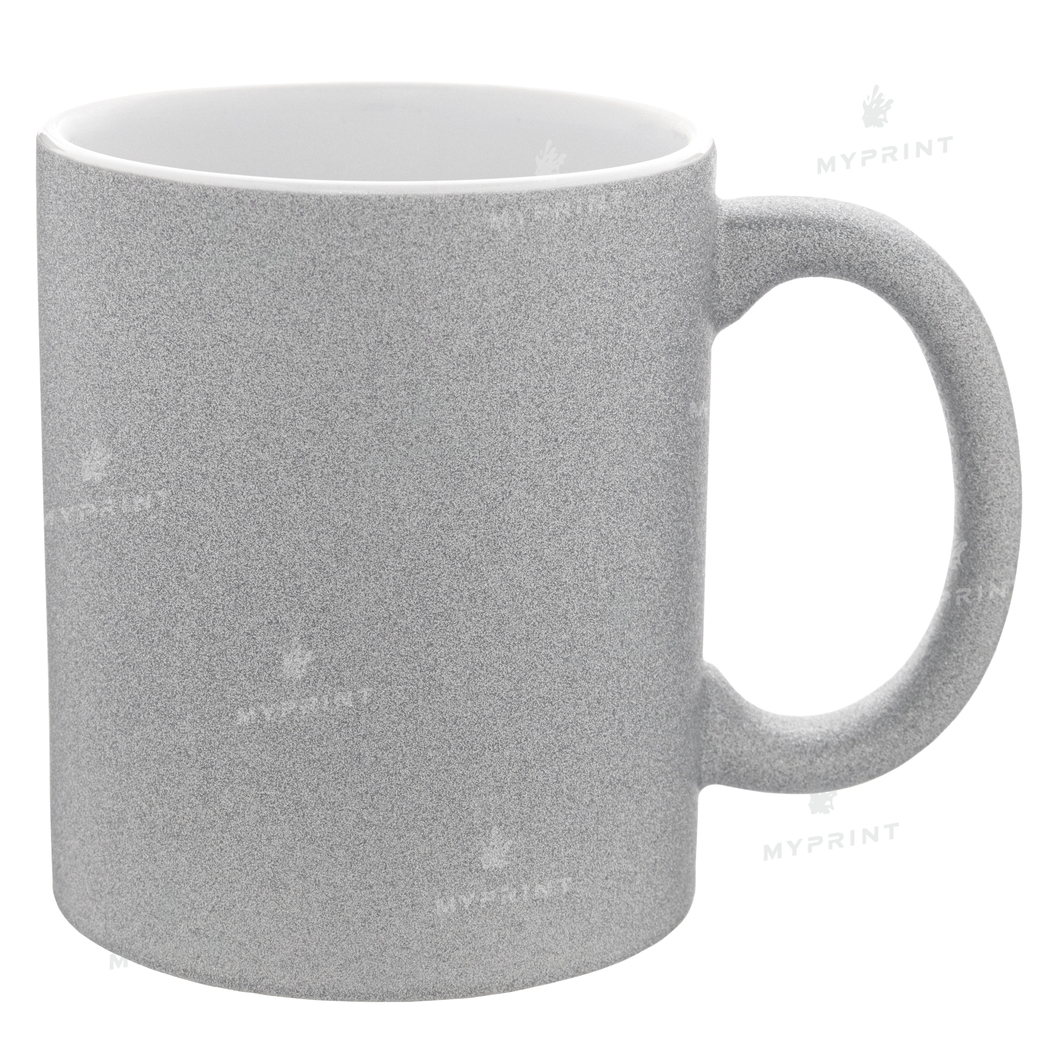 Кружка для сублимации глиттер серебристая 11 Oz (330 мл) (6098) - фото 1 Кружка для сублимации глиттер серебристая 11 Oz (330 мл) (6098) - фото 1 - Заготовки для сублимации