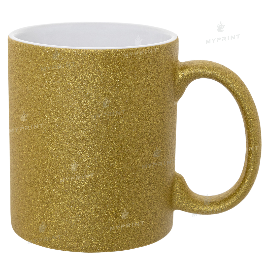 Кружка для сублимации глиттер золотистая 11 Oz (330 мл) (6100) - фото 1 Кружка для сублимации глиттер золотистая 11 Oz (330 мл) (6100) - фото 1 - Заготовки для сублимации