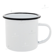 Sublimation mug metal enamel white with black rim 11 Oz (330 ml) (6301) - фото 1 Sublimation mug metal enamel white with black rim 11 Oz (330 ml) (6301) - фото 1 - Blanks for sublimation