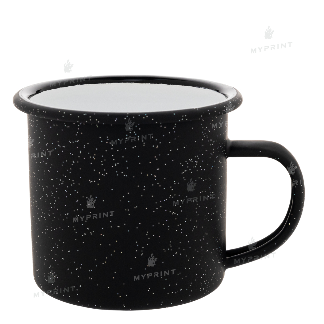 Sublimation Mug Metal Enamel Chameleon Glitter Matte Black 11 Oz (330 ml) (8159) - фото 1 Sublimation Mug Metal Enamel Chameleon Glitter Matte Black 11 Oz (330 ml) (8159) - фото 1 - Blanks for sublimation