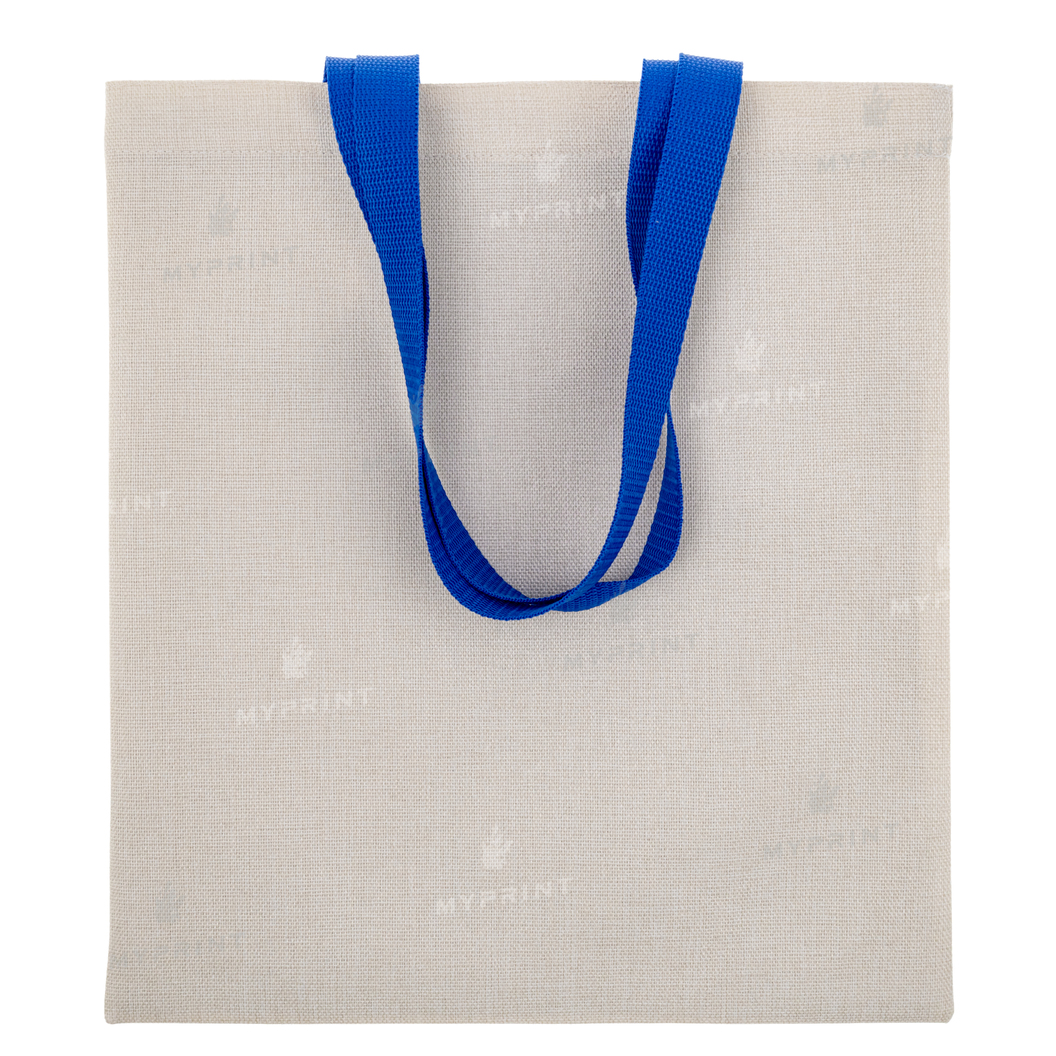 Shopper for sublimation linen vertical with blue handles 35*38.5 cm (9965) - фото 1 Shopper for sublimation linen vertical with blue handles 35*38.5 cm (9965) - фото 1 - Blanks for sublimation