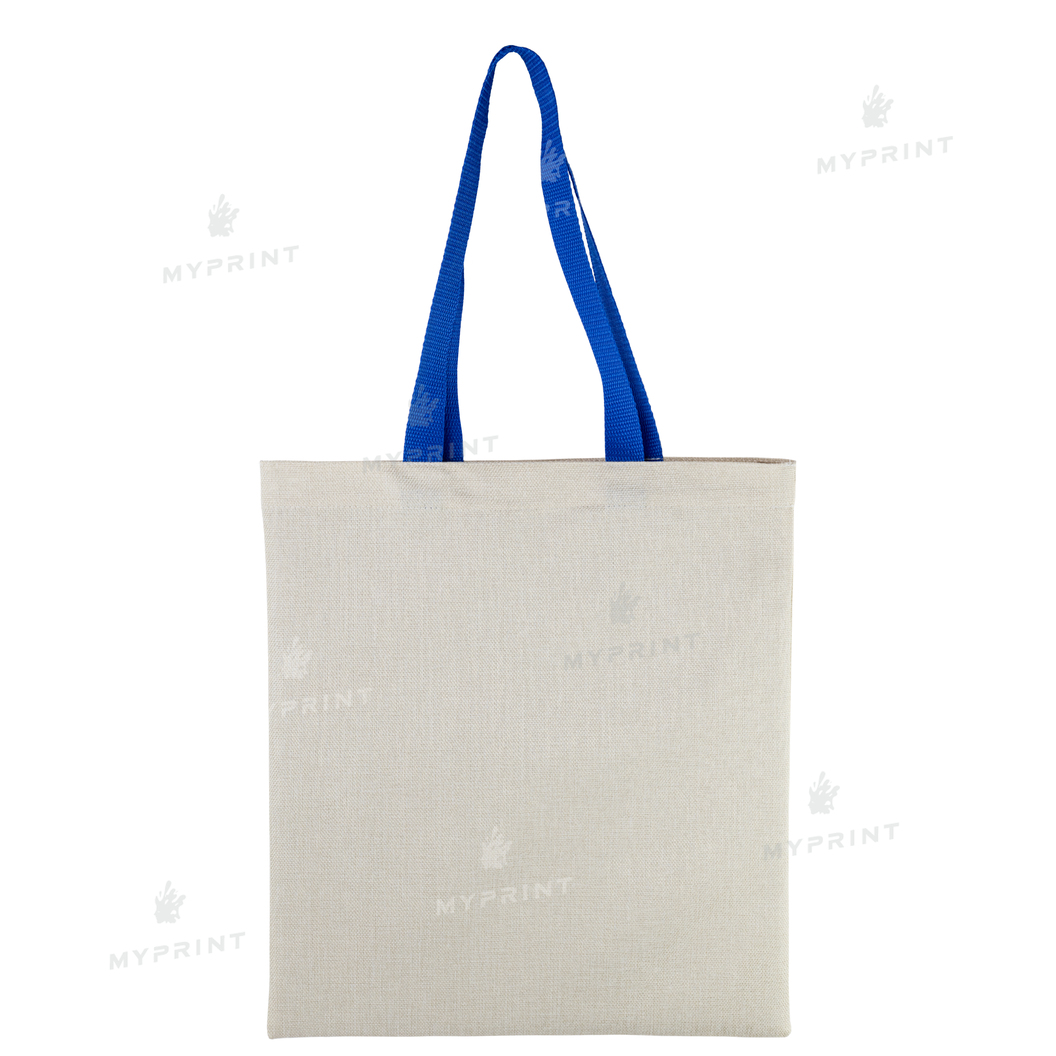 Shopper for sublimation linen vertical with blue handles 35*38.5 cm (9965) - фото 2 Shopper for sublimation linen vertical with blue handles 35*38.5 cm (9965) - фото 2 - Blanks for sublimation