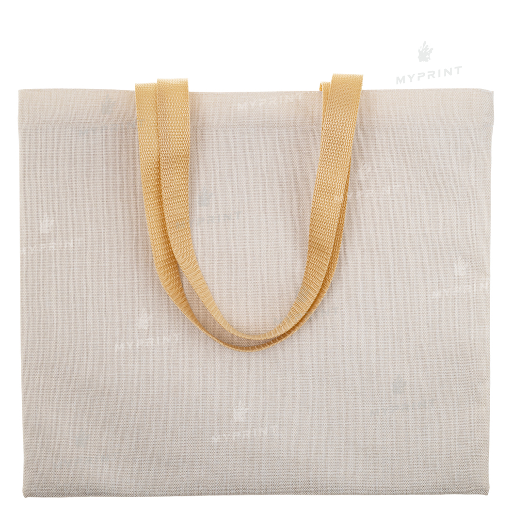 Shopper for sublimation linen horizontal with dark beige handles 40.5*35.5 cm (9972) - фото 1 Shopper for sublimation linen horizontal with dark beige handles 40.5*35.5 cm (9972) - фото 1 - Blanks for sublimation