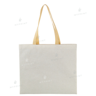 Shopper for sublimation linen horizontal with dark beige handles 40.5*35.5 cm (9972) - фото 2 Shopper for sublimation linen horizontal with dark beige handles 40.5*35.5 cm (9972) - фото 2 - Blanks for sublimation