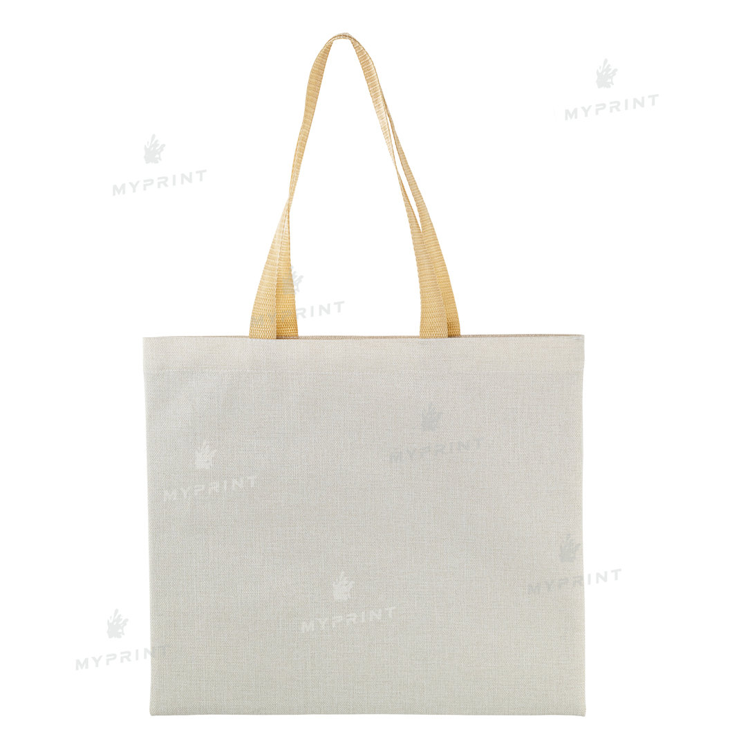 Shopper for sublimation linen horizontal with dark beige handles 40.5*35.5 cm (9972) - фото 2 Shopper for sublimation linen horizontal with dark beige handles 40.5*35.5 cm (9972) - фото 2 - Blanks for sublimation
