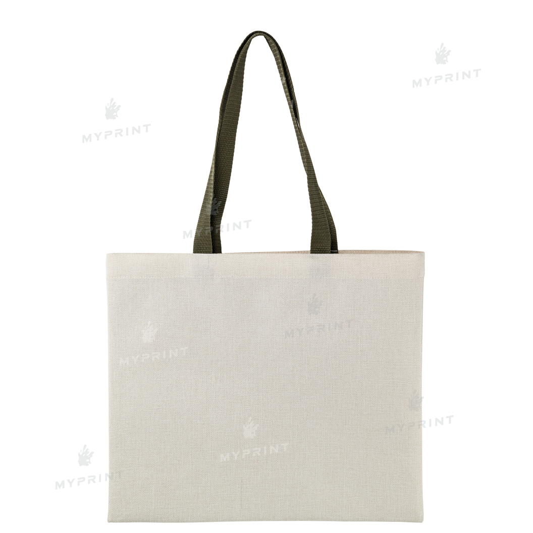 Shopper for sublimation linen horizontal with khaki handles 40.5*35.5 cm (9973) - фото 2 Shopper for sublimation linen horizontal with khaki handles 40.5*35.5 cm (9973) - фото 2 - Blanks for sublimation