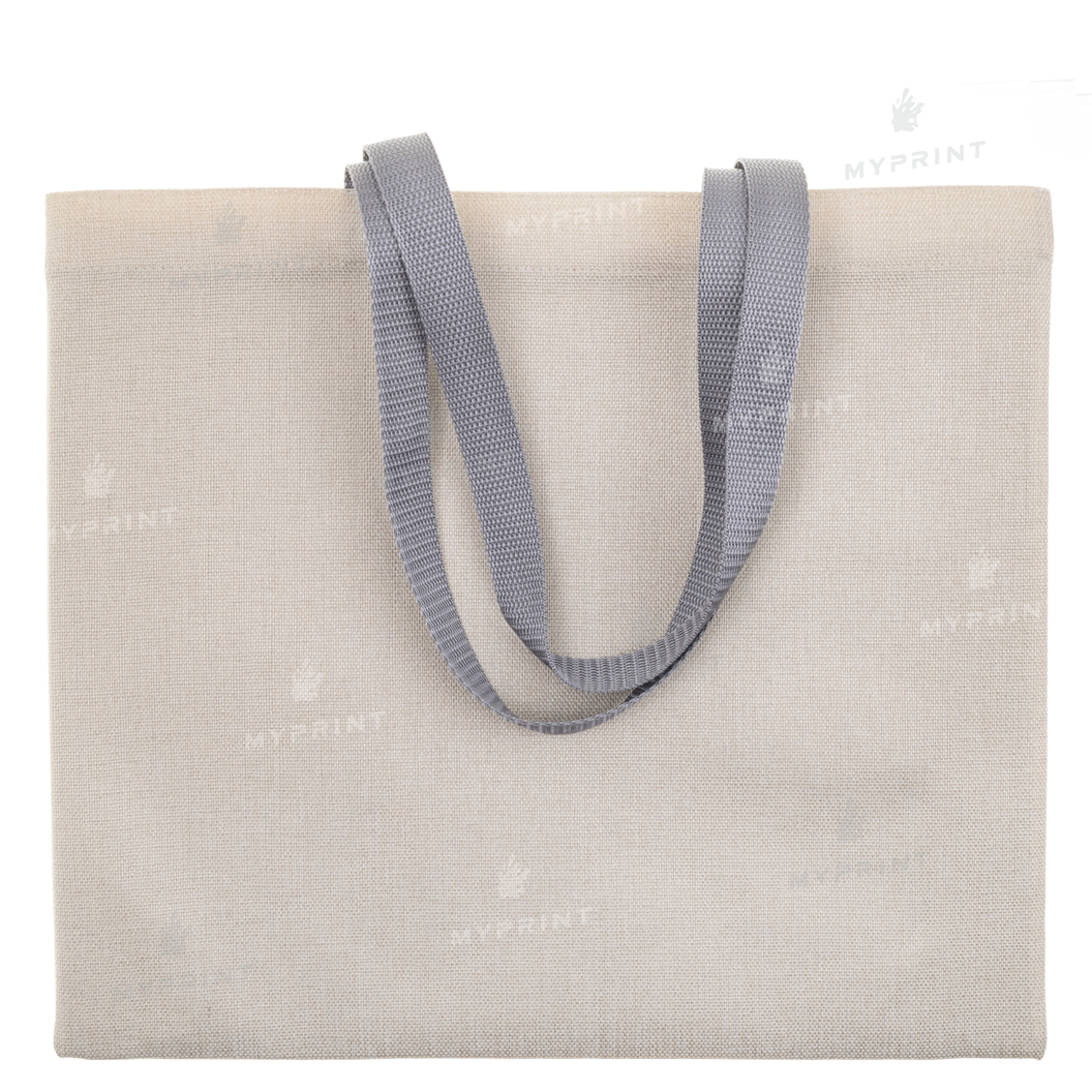 Shopper for sublimation linen horizontal with gray handles 40.5*35.5 cm (9976) - фото 1 Shopper for sublimation linen horizontal with gray handles 40.5*35.5 cm (9976) - фото 1 - Blanks for sublimation