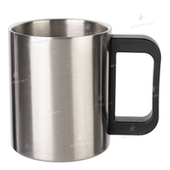 Cup for sublimation metal silver with a plastic handle (300 ml) (6067) - фото 1 Cup for sublimation metal silver with a plastic handle (300 ml) (6067) - фото 1 - Blanks for sublimation