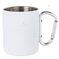 Cup for sublimation metal white with a silver carabiner (300 ml) (8375) - фото 3 Cup for sublimation metal white with a silver carabiner (300 ml) (8375) - фото 3 - Blanks for sublimation