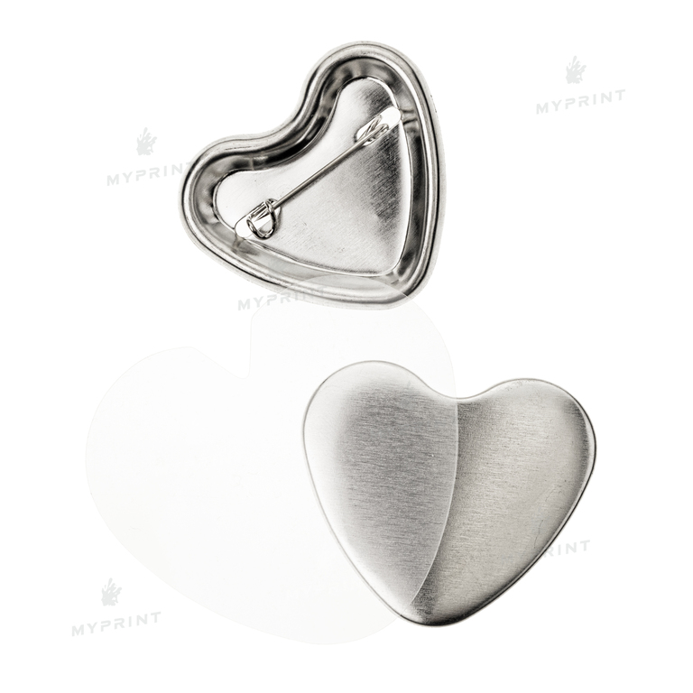 Заготовка для закатного значка сердце 39*45 мм (9878)  Заготовка для закатного значка сердце 39*45 мм (9878)
