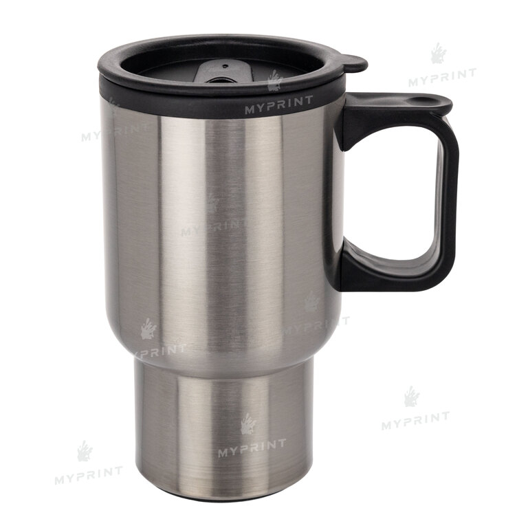Thermal mug for car sublimation, metal (steel 201, plastic inside), silver (400 ml) (10007)  Thermal mug for car sublimation, metal (steel 201, plastic inside), silver (400 ml) (10007)