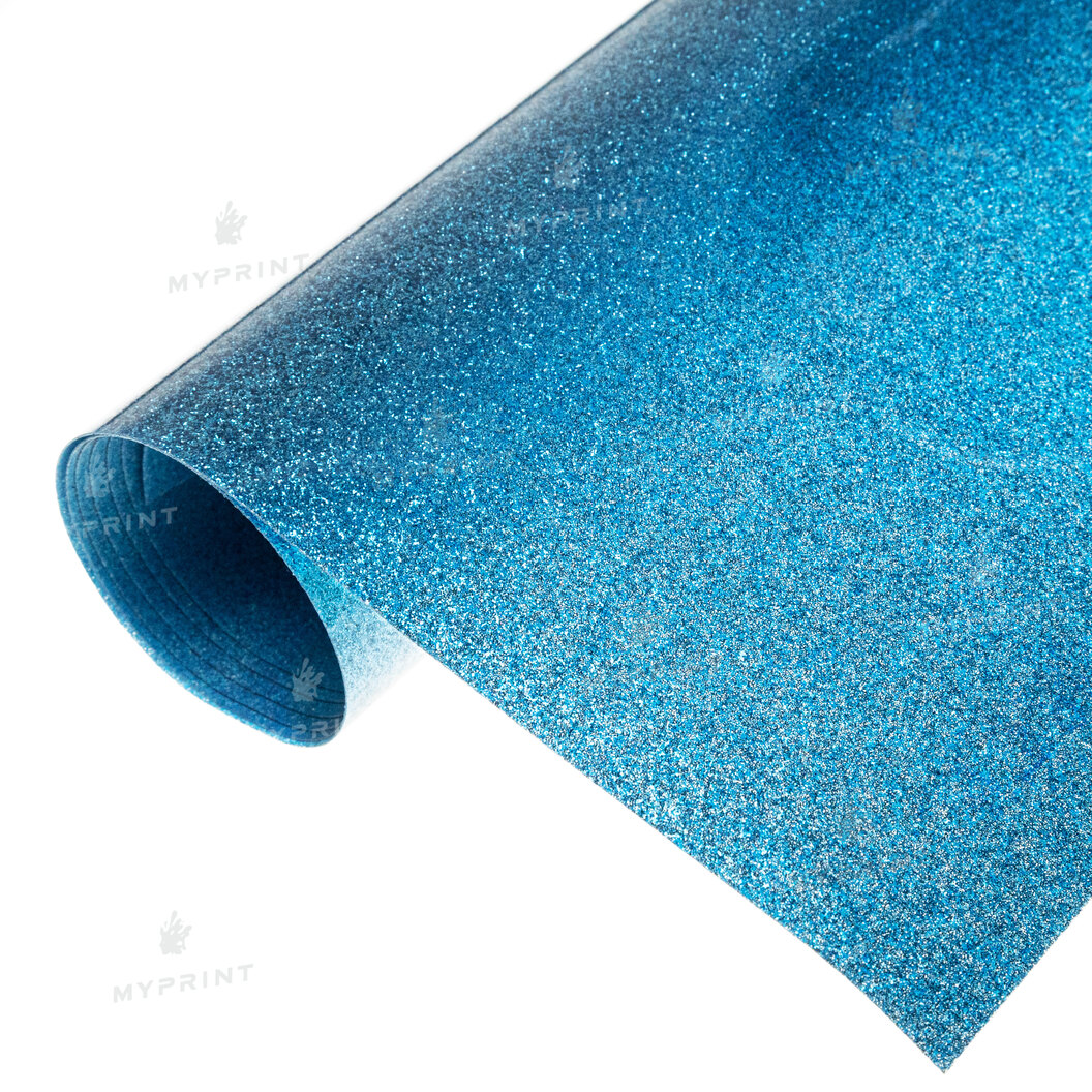 Thermal transfer film My Print PU Glitter light blue 1 linear. m. (1*0.5 m) (9819) - фото 1 Thermal transfer film My Print PU Glitter light blue 1 linear. m. (1*0.5 m) (9819) - фото 1 - Consumables for printing