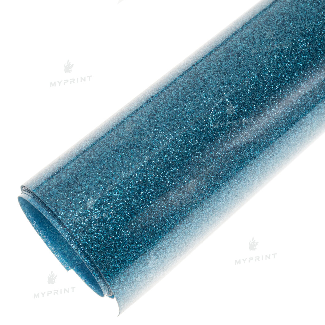Thermal transfer film My Print PU Glitter blue 1 linear. m. (1*0.5 m) (9824) - фото 2 Thermal transfer film My Print PU Glitter blue 1 linear. m. (1*0.5 m) (9824) - фото 2 - Consumables for printing