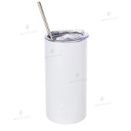 Thermal cup for sublimation metal (steel 304) "Tumbler" white fluorescent with metal tube (450 ml) (10010) - фото 1 Thermal cup for sublimation metal (steel 304) "Tumbler" white fluorescent with metal tube (450 ml) (10010) - фото 1 - Blanks for sublimation