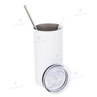 Thermal cup for sublimation metal (steel 304) "Tumbler" white fluorescent with metal tube (450 ml) (10010) - фото 2 Thermal cup for sublimation metal (steel 304) "Tumbler" white fluorescent with metal tube (450 ml) (10010) - фото 2 - Blanks for sublimation