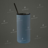 Thermal cup for sublimation metal (steel 304) "Tumbler" white fluorescent with metal tube (450 ml) (10010) - фото 3 Thermal cup for sublimation metal (steel 304) "Tumbler" white fluorescent with metal tube (450 ml) (10010) - фото 3 - Blanks for sublimation