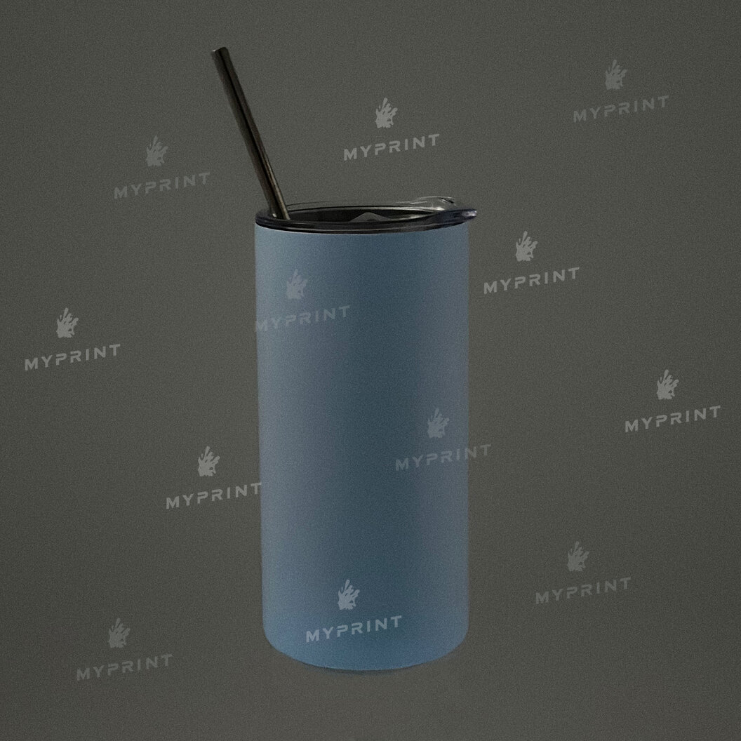Thermal cup for sublimation metal (steel 304) "Tumbler" white fluorescent with metal tube (450 ml) (10010) - фото 3 Thermal cup for sublimation metal (steel 304) "Tumbler" white fluorescent with metal tube (450 ml) (10010) - фото 3 - Blanks for sublimation