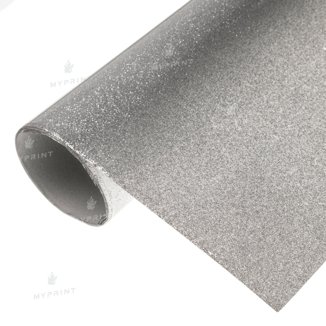 Thermal transfer film My Print PU Glitter silver 1 linear. m. (1*0.5 m) (9813) - фото 1 Thermal transfer film My Print PU Glitter silver 1 linear. m. (1*0.5 m) (9813) - фото 1 - Consumables for printing
