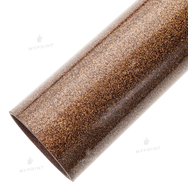 Термотрансферная пленка My Print PU Glitter коричневая 1 пог. м. (1*0,5 м) (9815)  Термотрансферная пленка My Print PU Glitter коричневая 1 пог. м. (1*0,5 м) (9815)