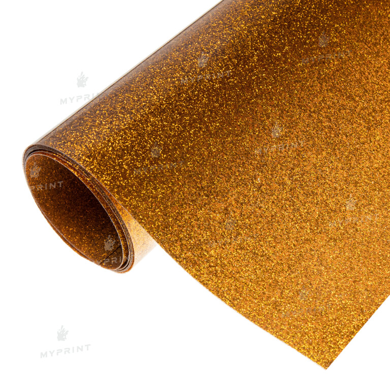 Термотрансферная пленка My Print PU Glitter тёмно-золотистая 1 пог. м. (1*0,5 м) (9827)  Термотрансферная пленка My Print PU Glitter тёмно-золотистая 1 пог. м. (1*0,5 м) (9827)