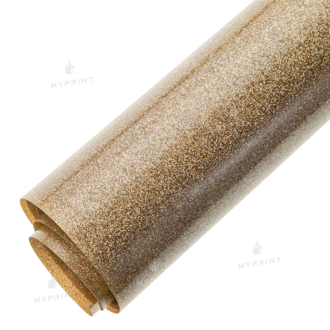 Термотрансферна плівка My Print PU Glitter світло-золотиста 1 пог. м. (1*0,5 м) (9826) - фото 2 Термотрансферна плівка My Print PU Glitter світло-золотиста 1 пог. м. (1*0,5 м) (9826) - фото 2 - Витратні матеріали для друку