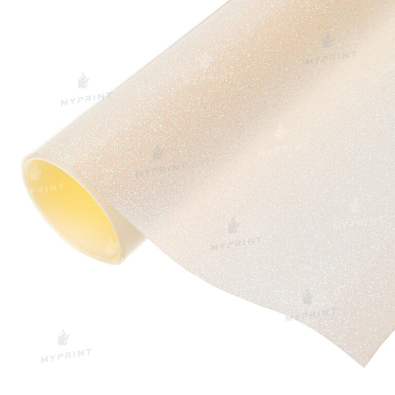 Термотрансферная пленка My Print PU Glitter белая с разноцветными блестками 1 пог. м. (1*0,5 м) (9833)  Термотрансферная пленка My Print PU Glitter белая с разноцветными блестками 1 пог. м. (1*0,5 м) (9833)
