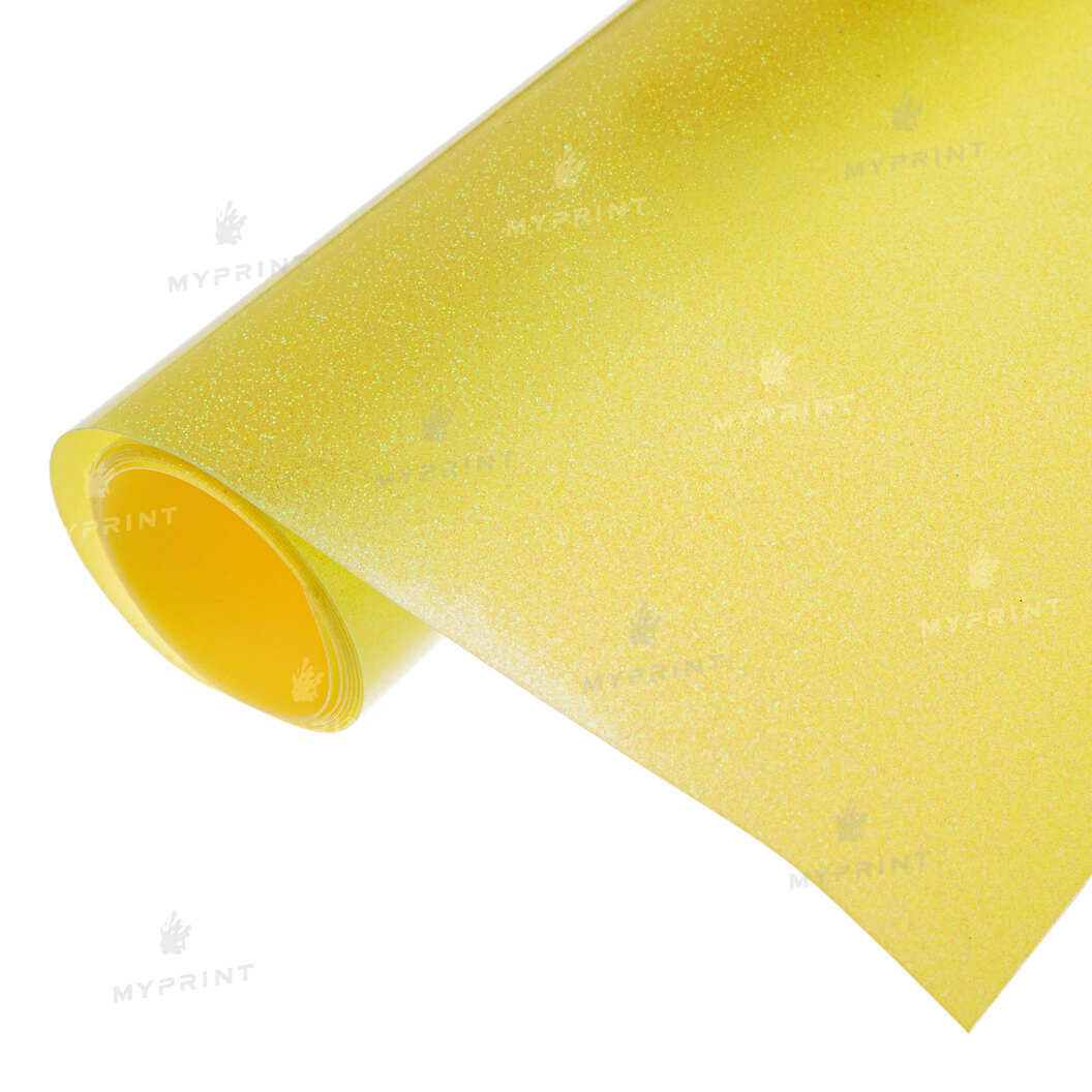 Thermal transfer film My Print PU Glitter neon yellow 1 linear. m. (1*0.5 m) (9828) - фото 1 Thermal transfer film My Print PU Glitter neon yellow 1 linear. m. (1*0.5 m) (9828) - фото 1 - Consumables for printing