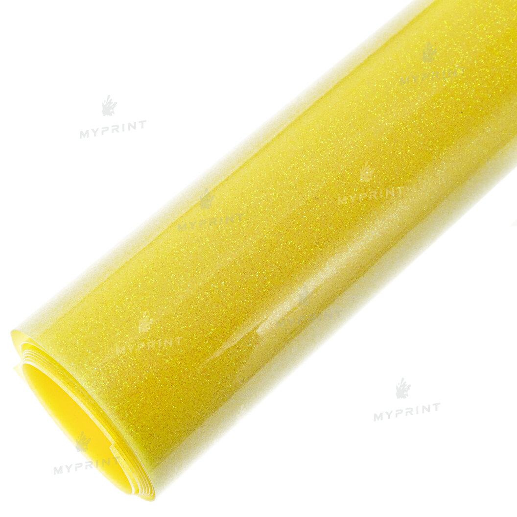 Thermal transfer film My Print PU Glitter neon yellow 1 linear. m. (1*0.5 m) (9828) - фото 2 Thermal transfer film My Print PU Glitter neon yellow 1 linear. m. (1*0.5 m) (9828) - фото 2 - Consumables for printing