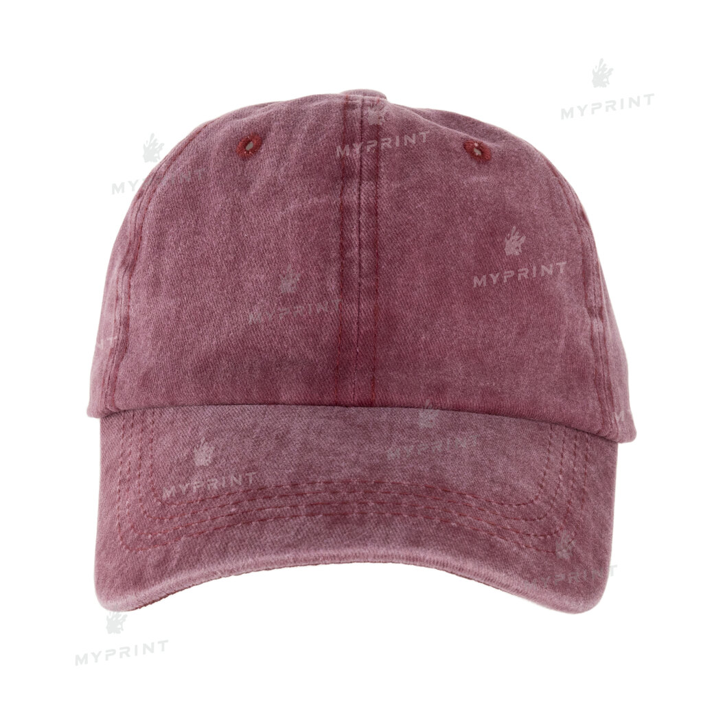 Six-blade cap cotton Vintage shabby maroon (10036) - фото 2 Six-blade cap cotton Vintage shabby maroon (10036) - фото 2 - Blanks for sublimation
