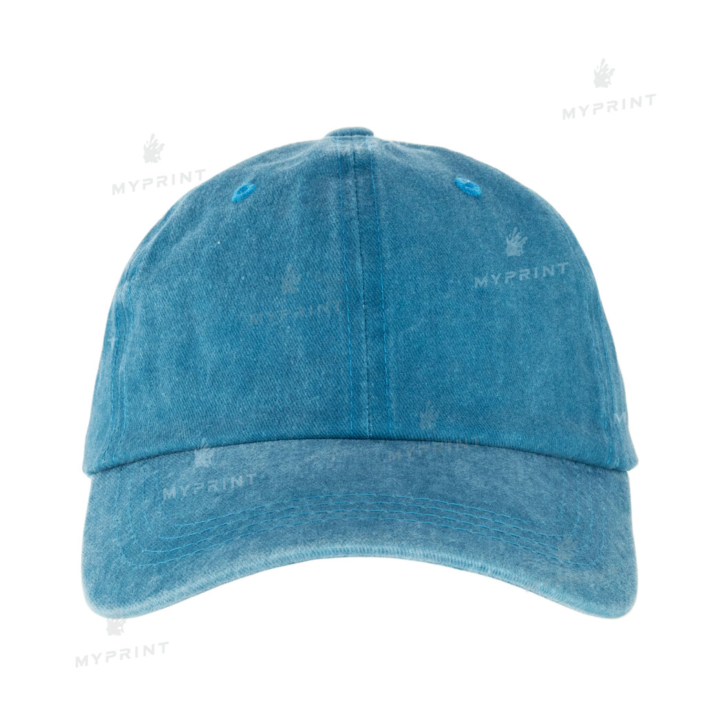 Кепка шестиклинка хлопок Vintage потертая бирюзовая (10039) - фото 2 Кепка шестиклинка хлопок Vintage потертая бирюзовая (10039) - фото 2 - Заготовки для сублимации