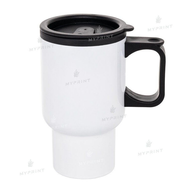 Термокружка для сублимации автомобильная (внутри пластик) белая 400 мл (7264) 