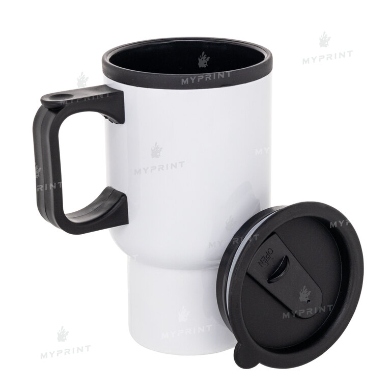Термокружка для сублимации автомобильная (внутри пластик) белая 400 мл (7264) 