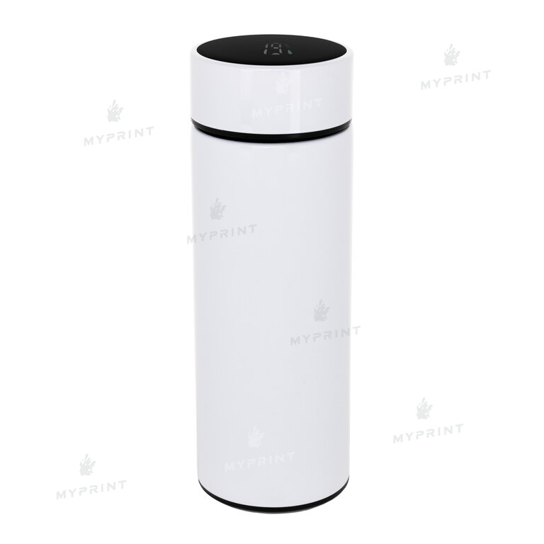 Термос для сублимации с дисплеем отображающим температуру и сеткой-фильтром белый 350 мл (9353) 