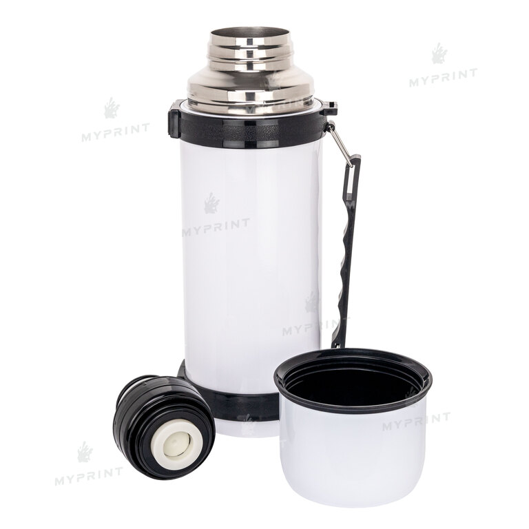 Thermos for sublimation metallic white (1000 ml) (7056)  Thermos for sublimation metallic white (1000 ml) (7056)