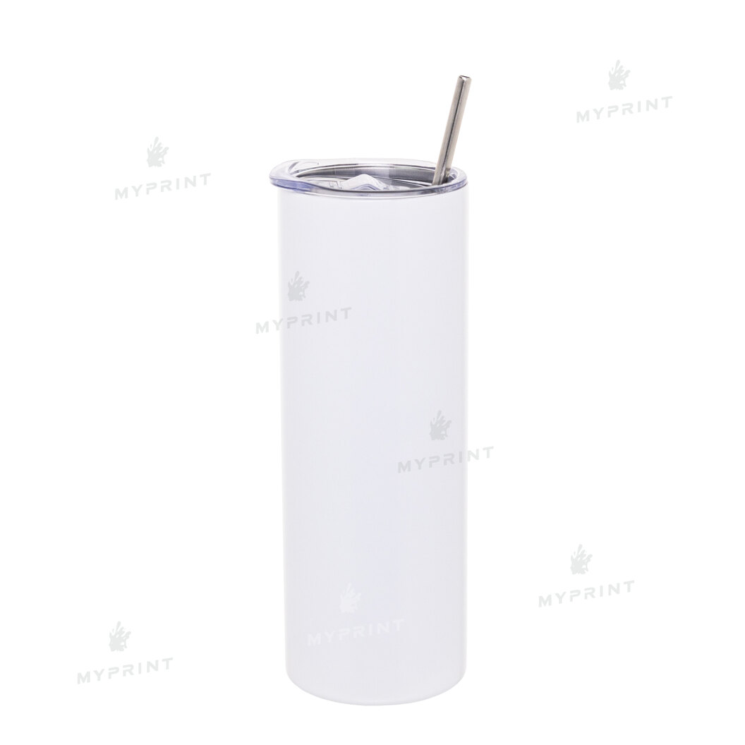 Thermocup for sublimation metal (steel 304) "Tumbler" white fluorescent with a metal tube (590 ml) (8368) - фото 1 Thermocup for sublimation metal (steel 304) "Tumbler" white fluorescent with a metal tube (590 ml) (8368) - фото 1 - Blanks for sublimation