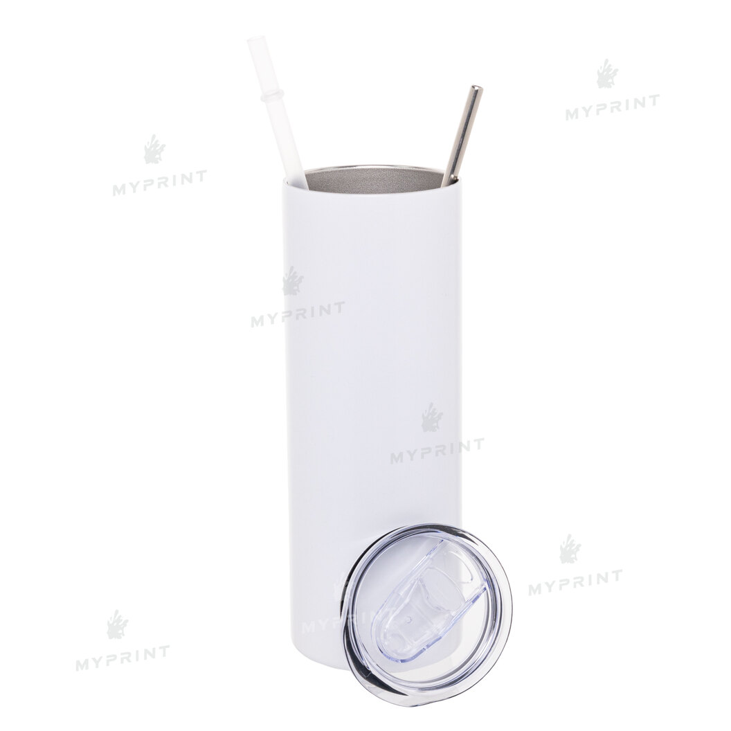 Thermocup for sublimation metal (steel 304) "Tumbler" white fluorescent with a metal tube (590 ml) (8368) - фото 3 Thermocup for sublimation metal (steel 304) "Tumbler" white fluorescent with a metal tube (590 ml) (8368) - фото 3 - Blanks for sublimation