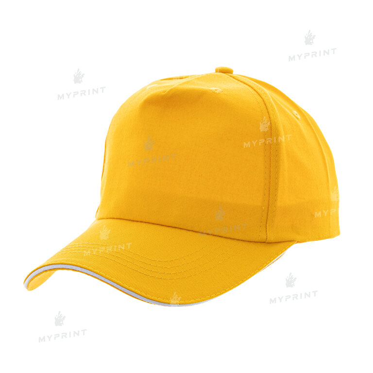 Кепка пятиклинка хлопок желтая (7976) 